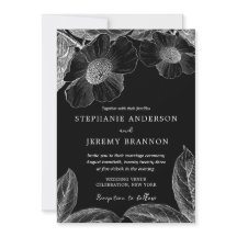 Convite De Arte De Linha Botânica Vintage