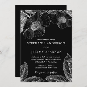 Convite De Arte De Linha Botânica Vintage