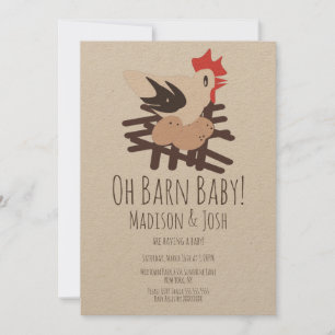 Convite de Arte para Chá de Bebê de Animais do Cel