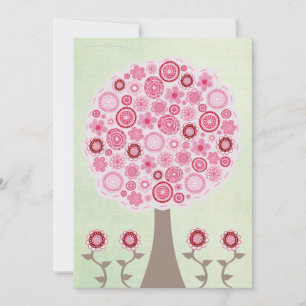 Convite de Árvore Rosa de Designer para 30º Aniver