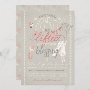 CONVITE DE BABY DO LDS BABY  Bunny Floral Girl