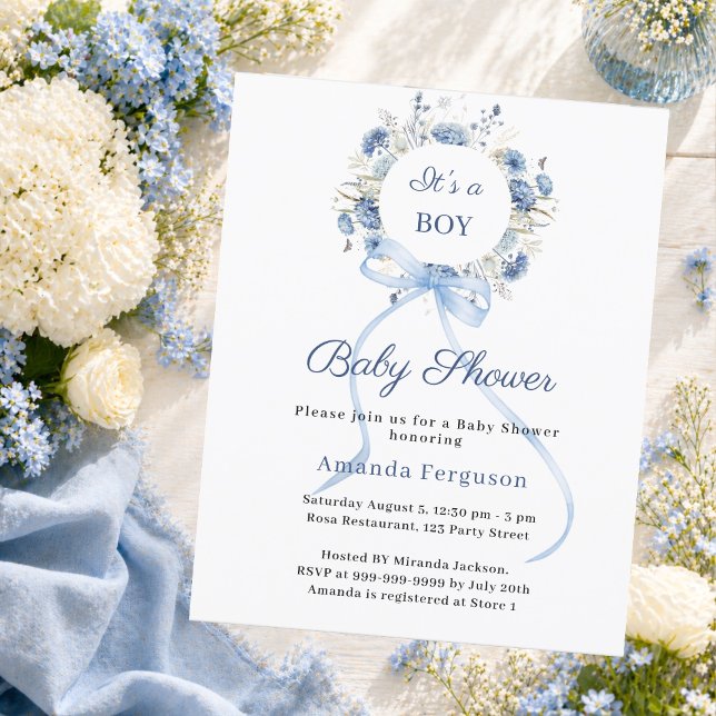 Convite de Baby Shower com arco de grinalda floral (Criador carregado)