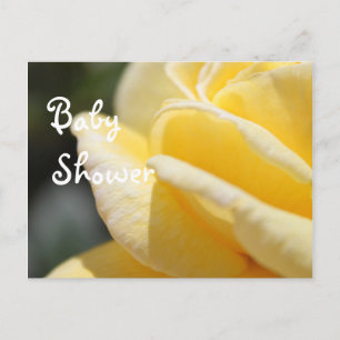 convite de baby shower com flor de rosa amarela ad