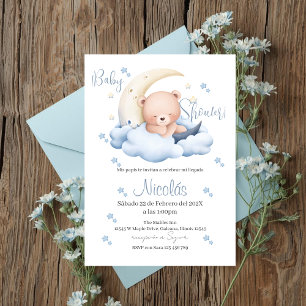 Convite de Baby Shower de menino em espanhol Urso 