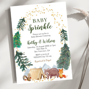 Convite de Baby Sprinkle com Animais da Floresta