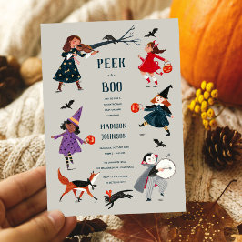 convite de babyshower de fantasia de Halloween par