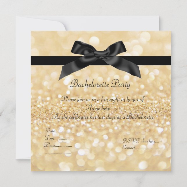 CONVITE DE BACHELORETTE PARA glamour de Sparkle (Frente)