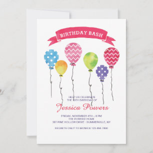 Convite de Balões de Aniversário