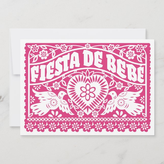 Convite de Banner de Pássaros de Amor Rosa para Fe (Verso)