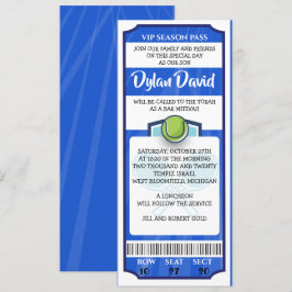 Convite de Bar/Bat Mitzvah com BILHETE DE TÊNIS