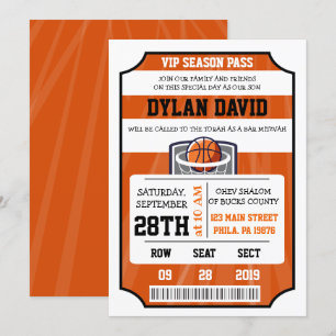 Convite de Bar/Bat Mitzvah com TICKET VIP de BASQU