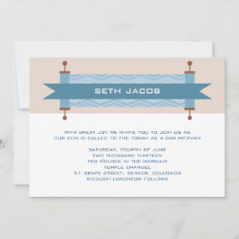 Convite de Bar Mitzvah Chevron Blues