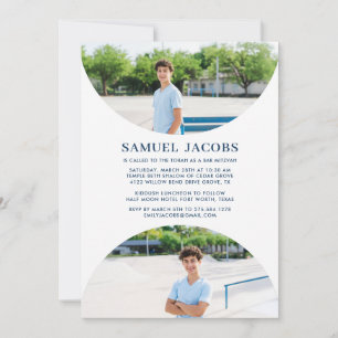 Convite de Bar Mitzvah com Foto Moderno