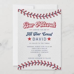 Convite de Bar Mitzvah de Beisebol All Star