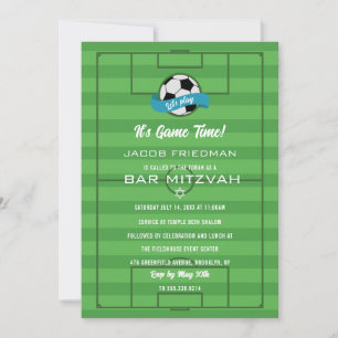 Convite de Bar Mitzvah de Futebol Tema Esportes
