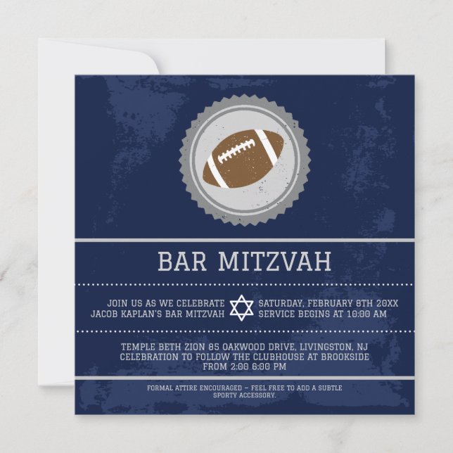 Convite de Bar Mitzvah de Futebol Tema Esportivo (Frente)