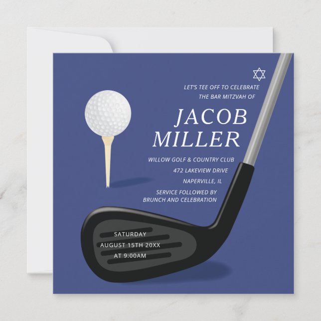 Convite de Bar Mitzvah de Golfe Country Club (Frente)