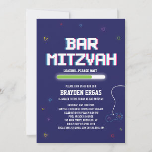 Convite de Bar Mitzvah de Video Game para Gamer