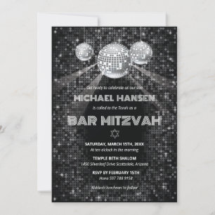 Convite de Bar Mitzvah Disco Bar Festa de Dança