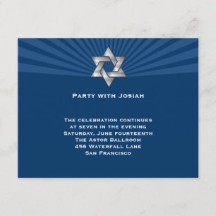 Convite de Bar Mitzvah Estrela Judaica Josiah Silv