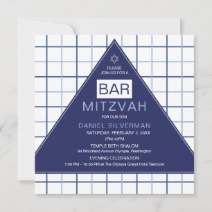 Convite de Bar Mitzvah Geométrico Moderno