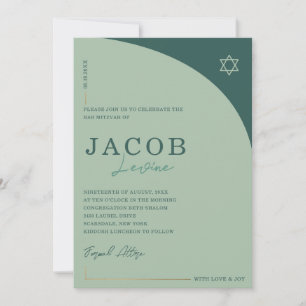 Convite de Bar Mitzvah Minimalista Moderno