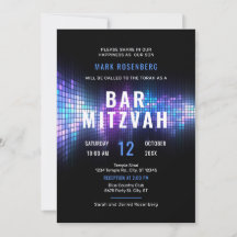 Convite de Bar Mitzvah para Festa de Dança DJ Tech