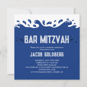 Convite de Bar Mitzvah para Festa na Piscina