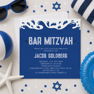 Convite de Bar Mitzvah para Festa na Piscina