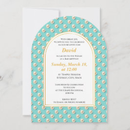 Convite de Bar Mitzvah Pérola Elegante