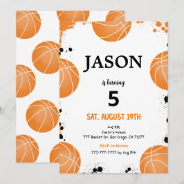 Convite de Basquetebol Editável