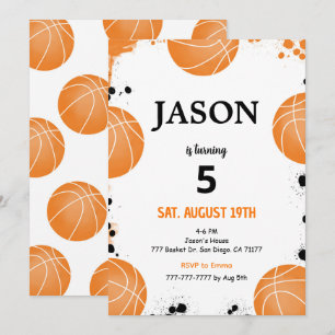 Convite de Basquetebol Editável