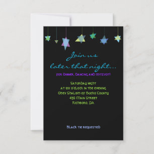 CONVITE DE BAT BAR MITZVAH COM LETRAS HEBRAICAS PE
