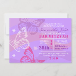 Convite de Bat Mitzvah BORBOLETAS & ESTRELAS