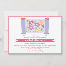 Convite de Bat Mitzvah da Torá Floral