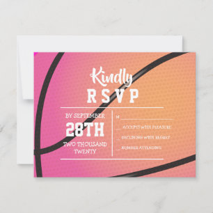 Convite de Bat Mitzvah de BASKETBALL ROSA