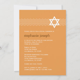 Convite De Bat Mitzvah Em Estrela Brilhante