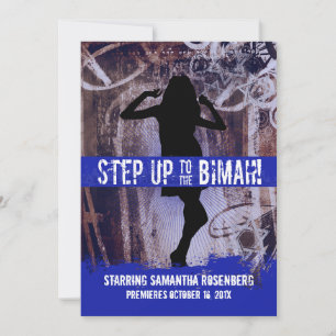 Convite de Bat Mitzvah Festa de Dança em Azul