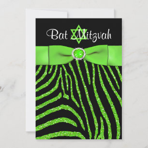CONVITE DE BAT MITZVAH Fita Impressa Zebra com Bri