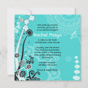 CONVITE DE Bat Mitzvah FLORAL E BONITO