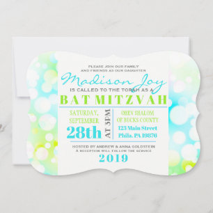 Convite de Bat Mitzvah LIGHT BUBBLES