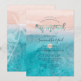 Convite de Bat Mitzvah na Praia PixDezines Surfs U