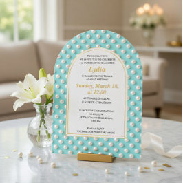 Convite de Bat Mitzvah Pérola Elegante