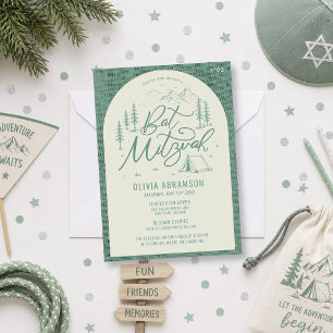 Convite de Bat Mitzvah Tema Acampamento ao Ar Livr