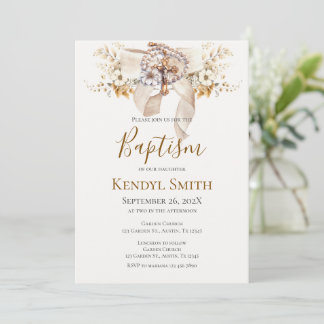 Convite de Batismo Boho
