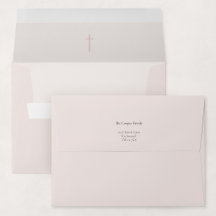 Convite de Batismo Cruz Religiosa Grace Blush