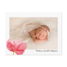 Convite de Batismo de Flores em Aquarela