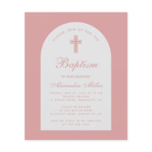 Convite de Batismo de Menina Arco de Orçamento Ros