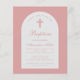 Convite de Batismo de Menina Arco de Orçamento Ros