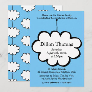 Convite de Batismo de Nuvem na Corda